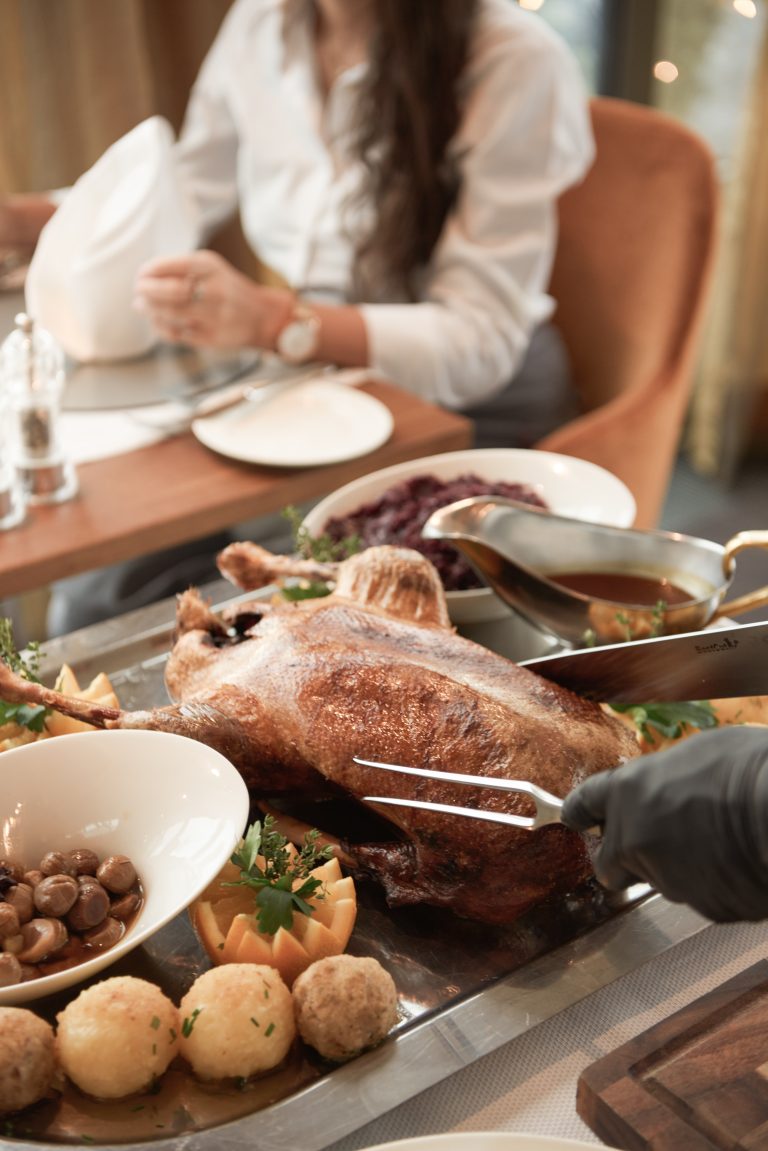Ganze Gans am Tisch Restaurant, Kulinarik Winter